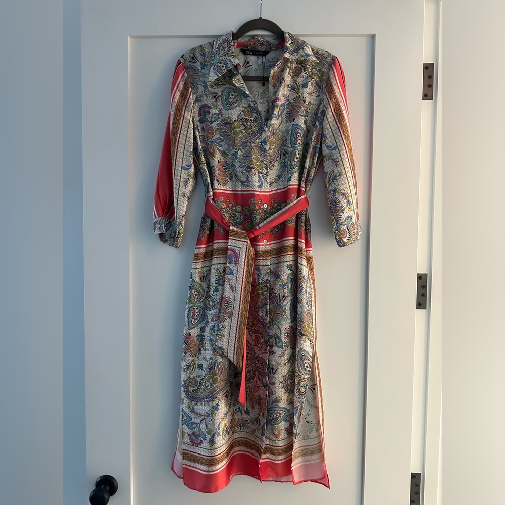 Zara Patchwork Silky Dress